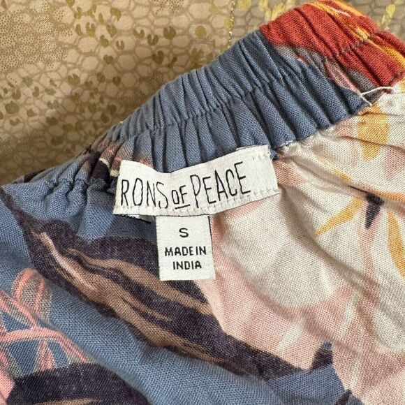 Patrons Of Peace Light Blue Floral Tropical Flowy Side Slit Maxi Skirt Small - Picture 3 of 6
